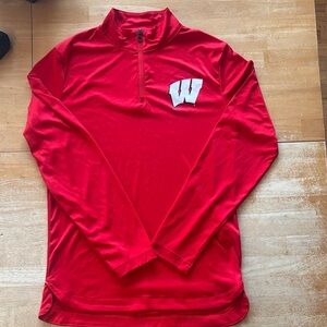 Fanatics Red Pullover with Wisconsin Logo